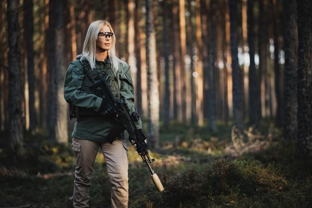 Women wear safety glasses